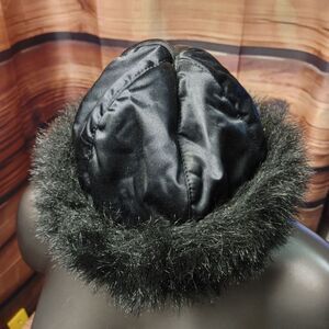 Winter Faux Fur Black Trapper Berret Hat Cap Warm Fashion Accessory Medium